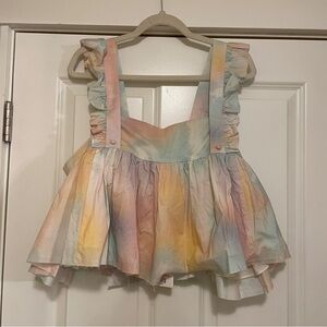 Selkie dopamine ruffle apron top